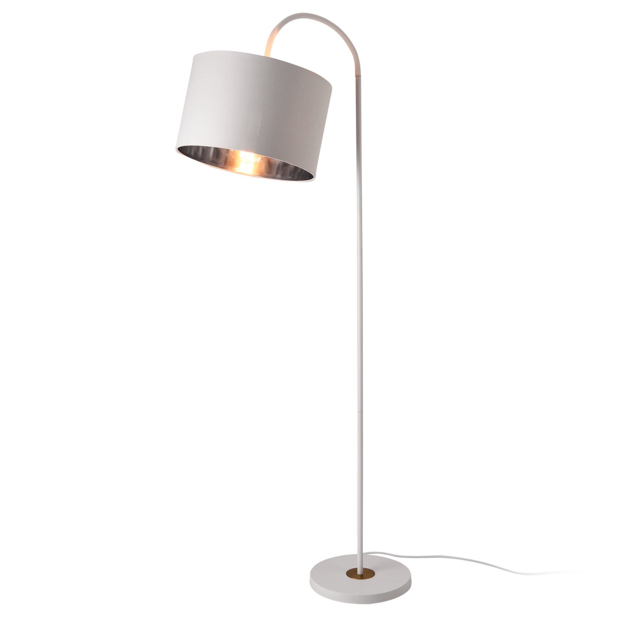 foto del prodotto lampada da terra moderna di design in metallo e tessuto 173 cm bianco 03 0005251
