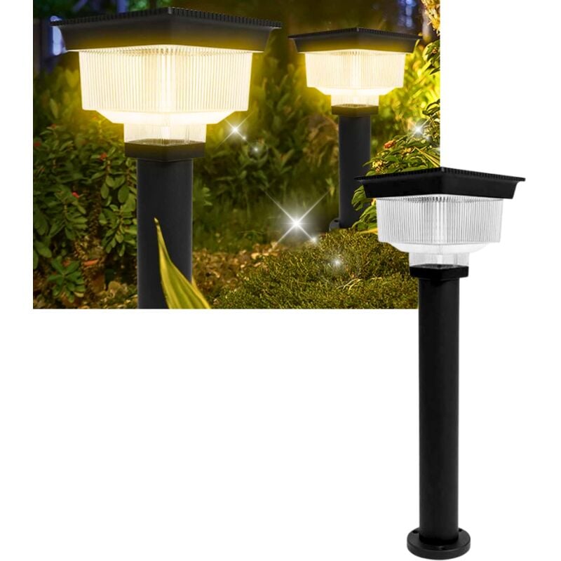 foto del prodotto lampada da terra moderna minimalista quadrata bianca con paralume in pc ad alta trasmissione luminosa, lanterna solare a led, illuminazione da