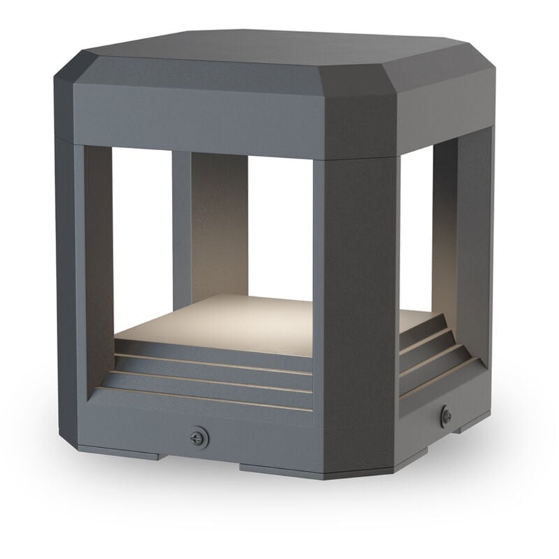 foto del prodotto lampada da terra moderna per esterno alluminio grigio luce led 13w ip65