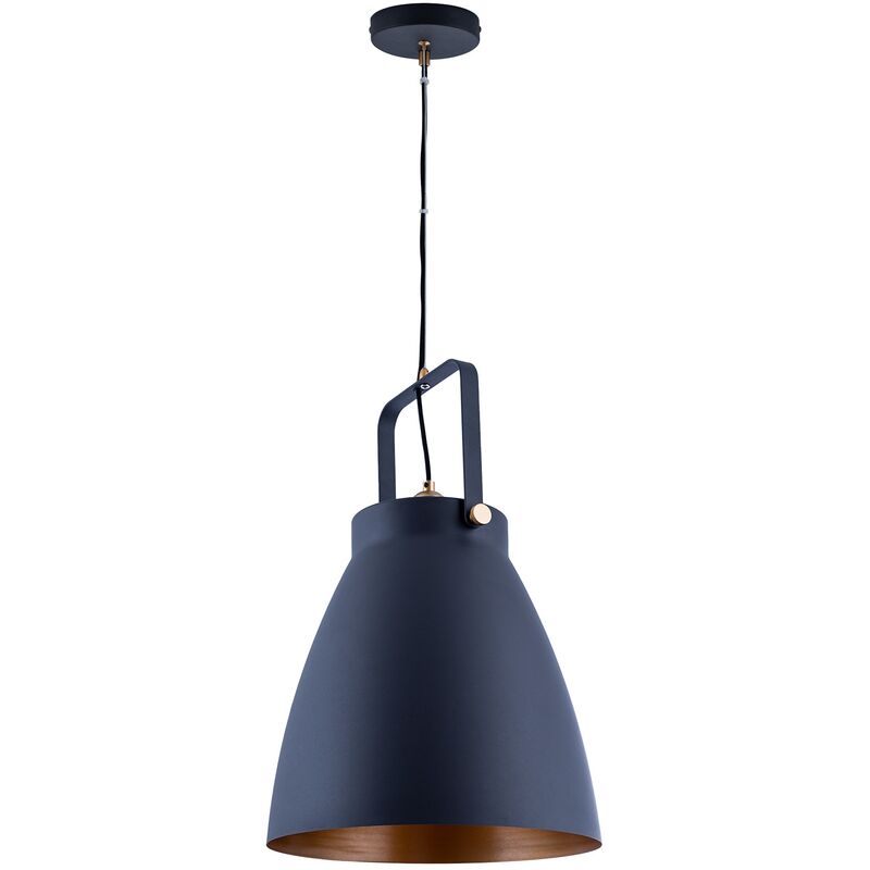 foto del prodotto lampada da terra moderna soggiorno sospensione industriale design riflettore e27 antracite oro, luce a sospensione paco home