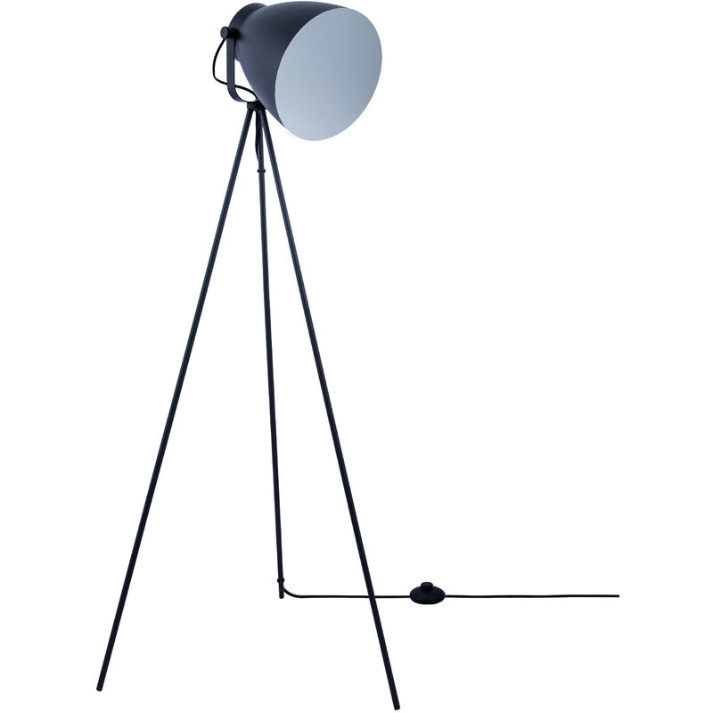 foto del prodotto lampada da terra moderna soggiorno sospensione industriale design riflettore e27 bianco nero, lampada da terra paco home