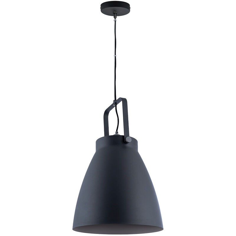 foto del prodotto lampada da terra moderna soggiorno sospensione industriale design riflettore e27 grigio antracite, luce a sospensione paco home