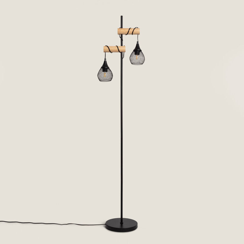 foto del prodotto lampada da terra monah wi fi con regolatore nero