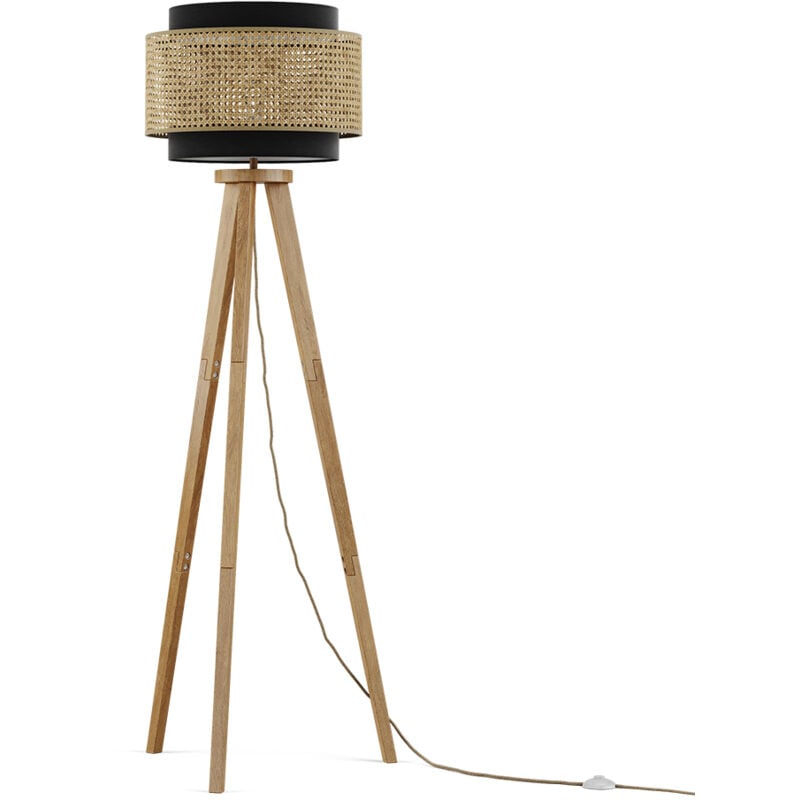 foto del prodotto lampada da terra morten, rattan nero, 45 x 142 cm vicco