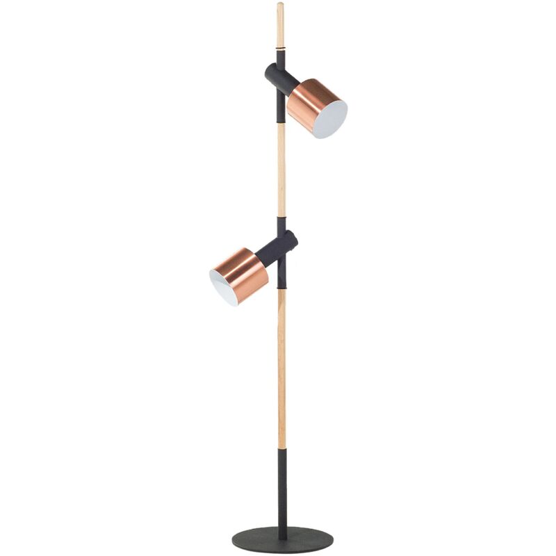 foto del prodotto lampada da terra nera e metallo color bronzo 125 cm faretti orientabili owens