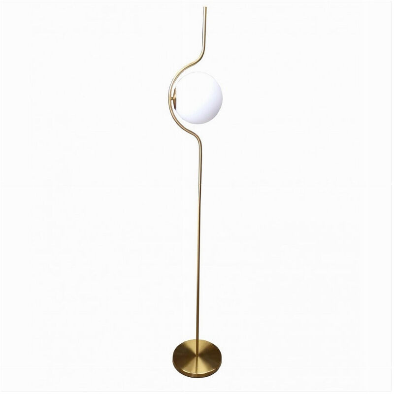 foto del prodotto lampada da terra oro con sfera in vetro bianco piantana e27 design moderno 33894 trade shop traesio