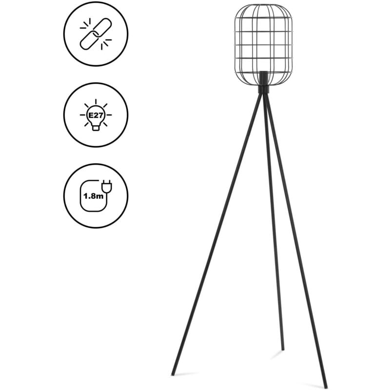 foto del prodotto lampada da terra paralume aperto 40 w altezza 163 cm lampade da terra