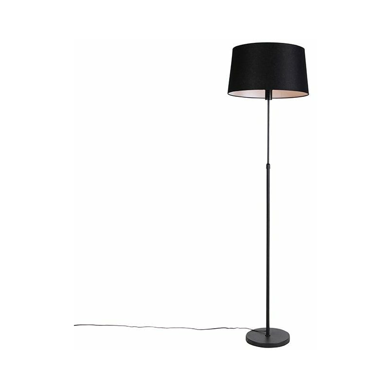 foto del prodotto lampada da terra parte fl classico plastico,tessuto,acciaio nero tondo oblungo cilindro max. 1 x watt qazqa