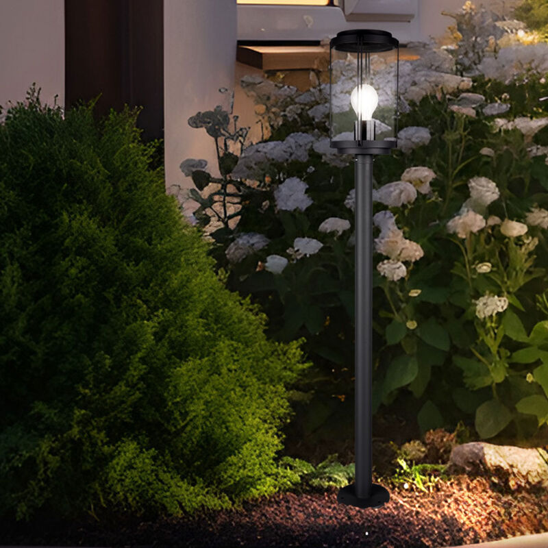 foto del prodotto lampada da terra per esterni a filamento alu lampada da veranda con base faretto faretto lanterna nera in un set che include lampadine a led
