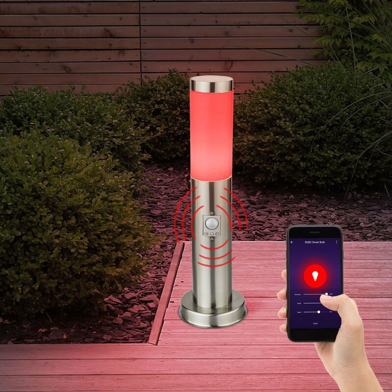 foto del prodotto lampada da terra per esterni a led rgb con sensore per lampada da terra app controllo vocale in un set che include lampade a led rgb