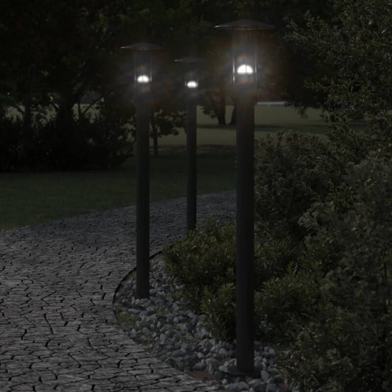 foto del prodotto lampada da terra per esterni argento 100 cm in acciaio inox vidaxl