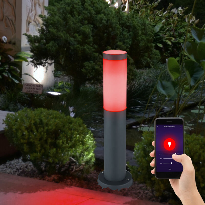 foto del prodotto lampada da terra per esterni dimmable garden speech app lampada con base in acciaio inossidabile controllabile tramite telefono cellulare