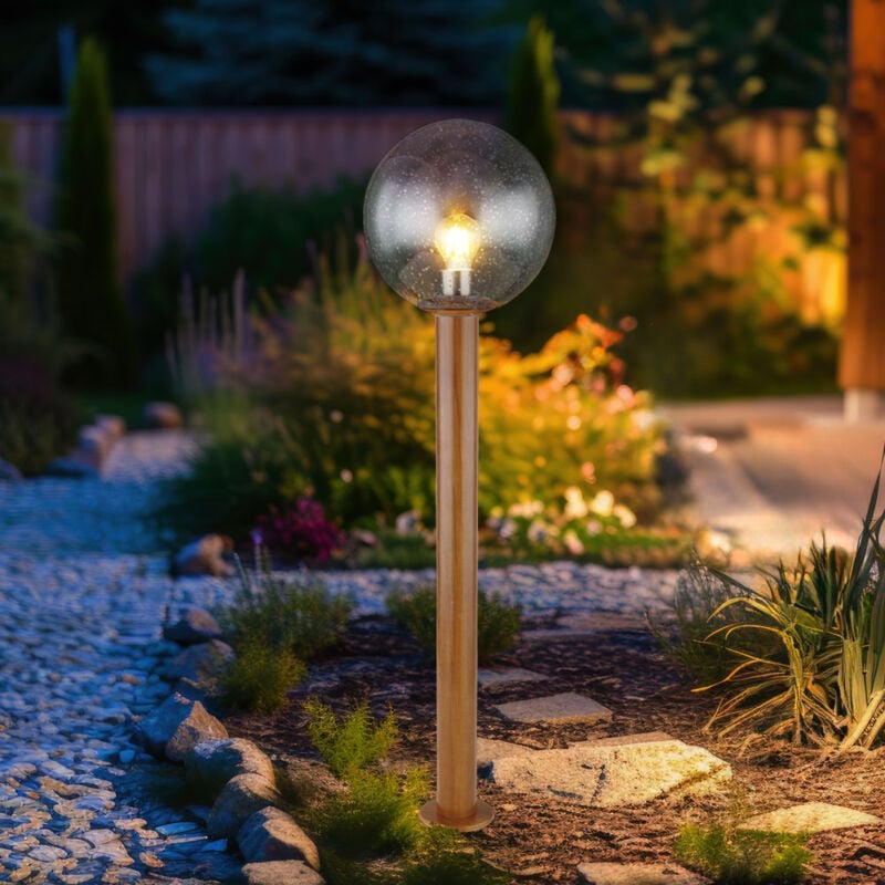 foto del prodotto lampada da terra per esterni lampada da terra per esterno da giardino lampada da terra marrone lampada da terrazza lampada da sentiero, alluminio