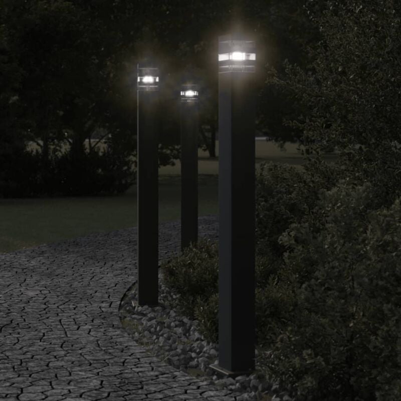 foto del prodotto lampada da terra per esterni nera 110 cm in alluminio vidaxl