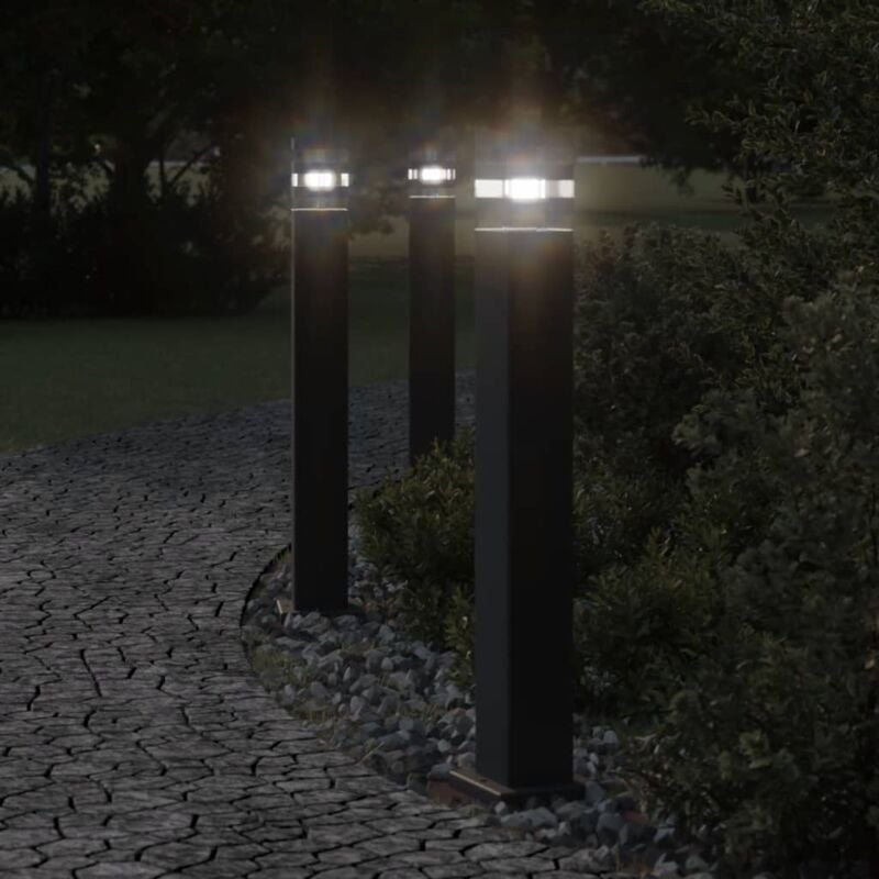 foto del prodotto lampada da terra per esterni nera 80 cm in alluminio vidaxl