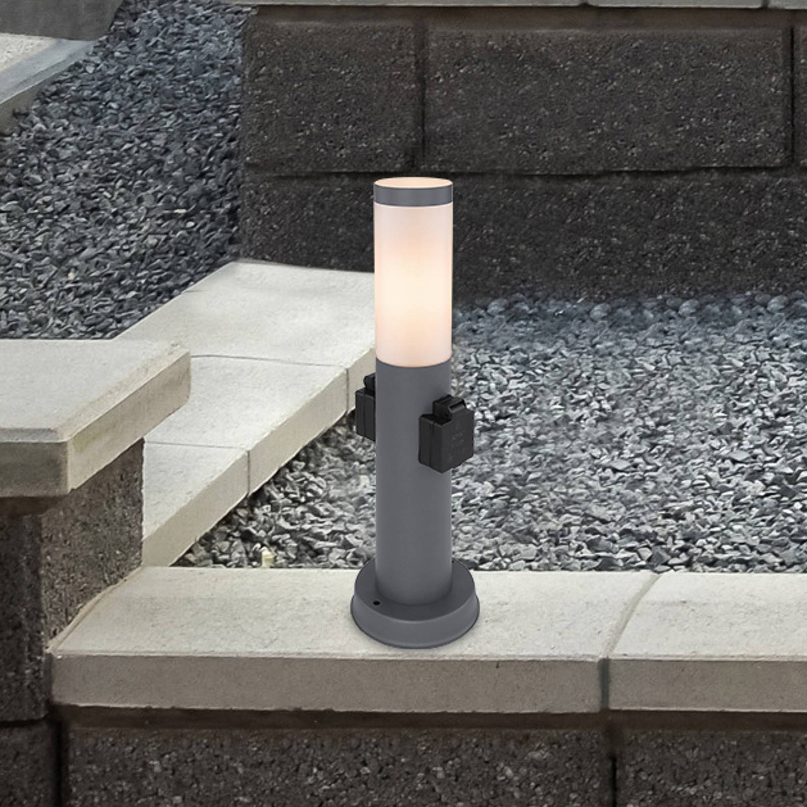 foto del prodotto lampada da terra per esterni prese di illuminazione da giardino base in acciaio inox lampada da terra per faretti globo 3158ak