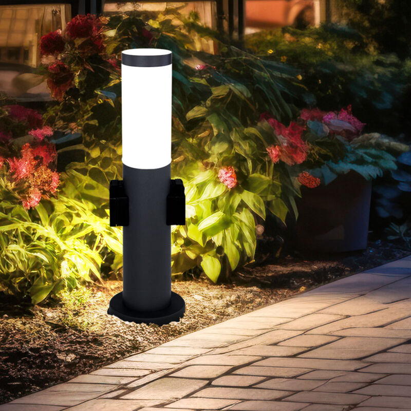 foto del prodotto lampada da terra per esterno illuminazione da giardino con attacco base in acciaio inox faretto luce globo 3158ak