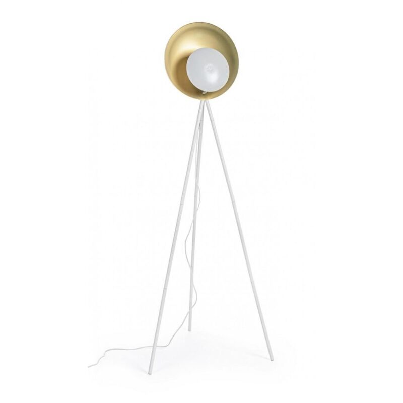 foto del prodotto lampada da terra piantana 87x56x155 cm e27 con treppiede bianco e oro