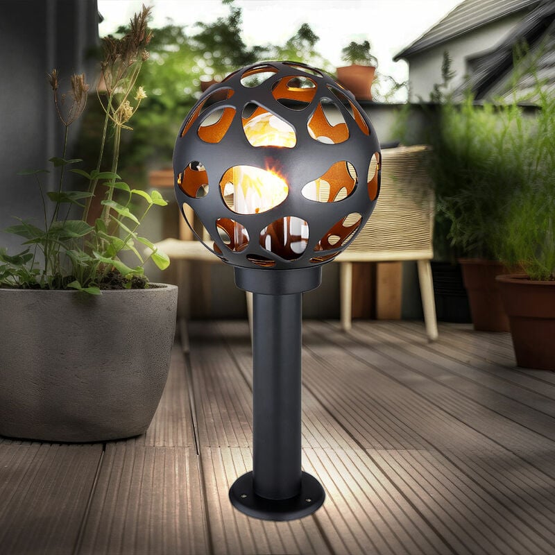 foto del prodotto lampada da terra piantana lampada da esterno in acciaio inox lampada da giardino sfera esterna con elettricit , design foro alluminio antracite, 1x