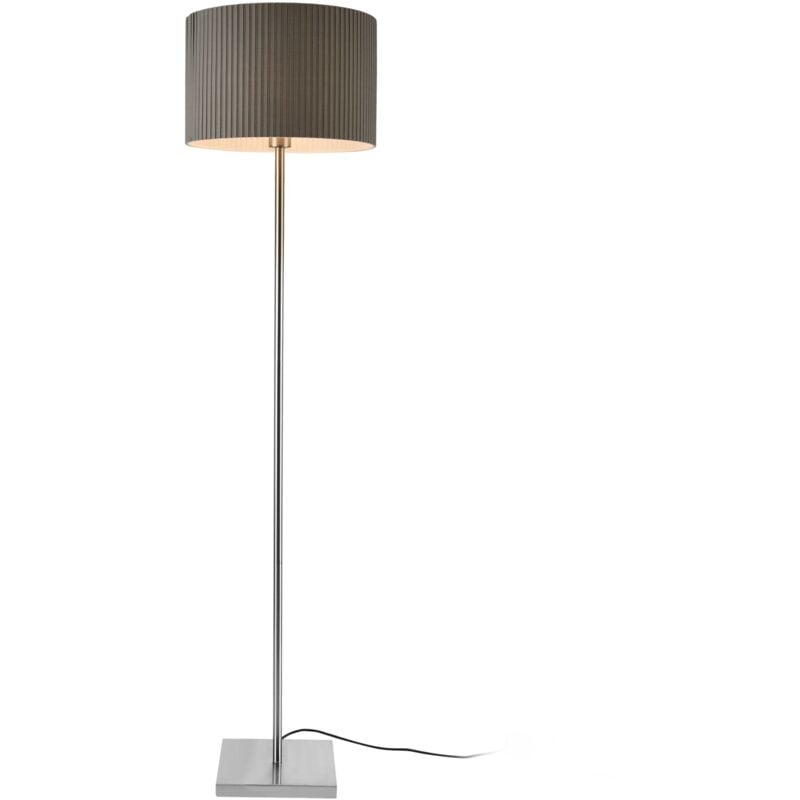 foto del prodotto lampada da terra piantana struttura in metallo paralume in tessuto 1 x e27 grigio 151 cm 030002435
