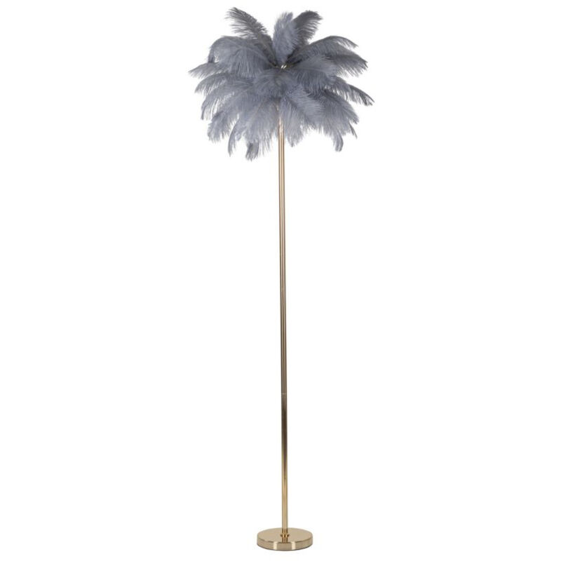 foto del prodotto lampada da terra piume 8, metallo, plastica, oro, grigio, 55x55x160 cm