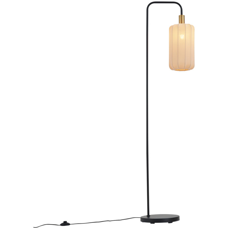 foto del prodotto lampada da terra pluni japandi metallo,tessuto beige nero sfera max. 1 x watt qazqa