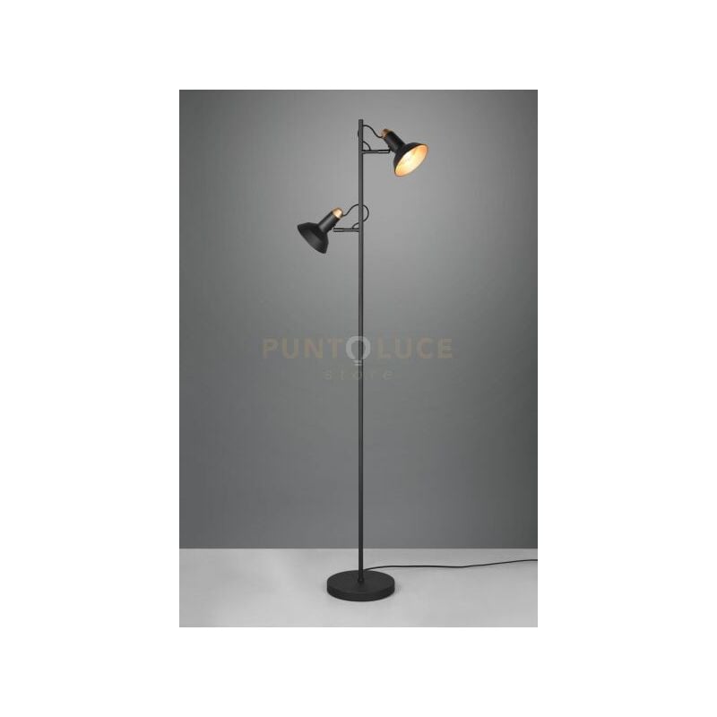 foto del prodotto lampada da terra roxie 2 diffusori orientabili h.155cm metallo nero e oro 411900232