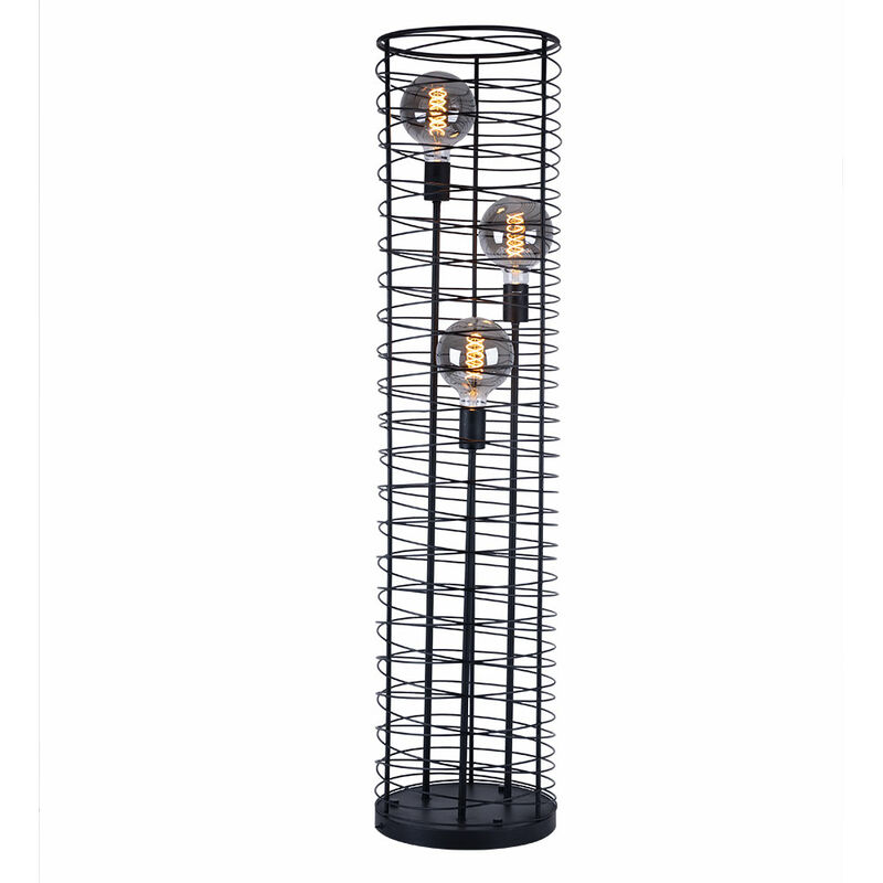 foto del prodotto lampada da terra side lamp cage design wires wound black matt h 129 cm