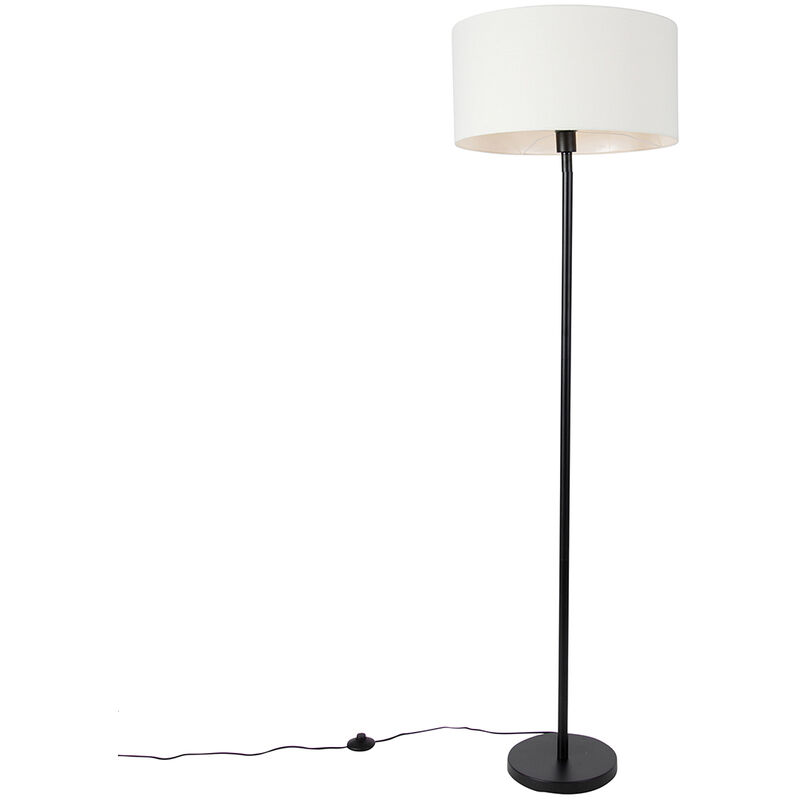 foto del prodotto lampada da terra simplo stof moderno acciaio nero bianco tondo max. 1 x watt qazqa