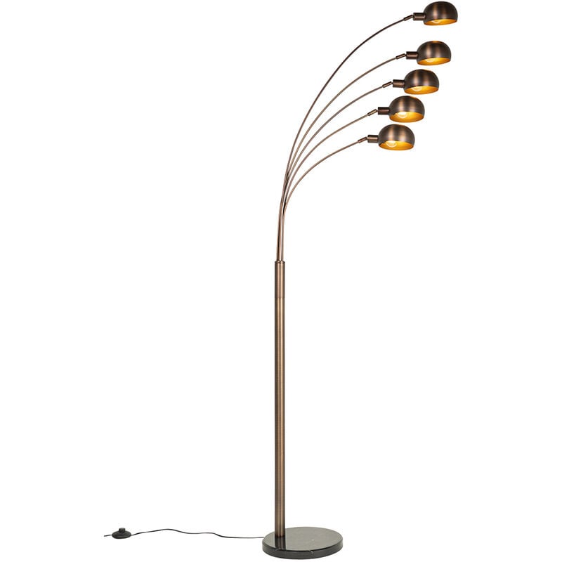 foto del prodotto lampada da terra sixties design acciaio,marmo bronzo oro ottone oblungo max. 5 x watt qazqa