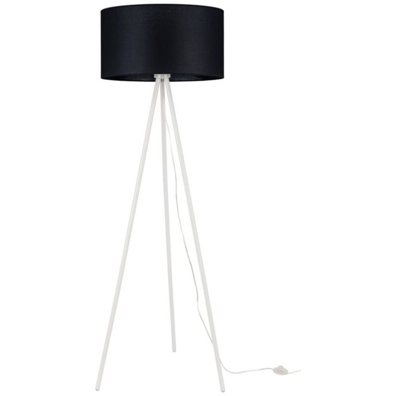 foto del prodotto lampada da terra snake river, metallo, tessuto, bianco, nero, 50x50x159 cm
