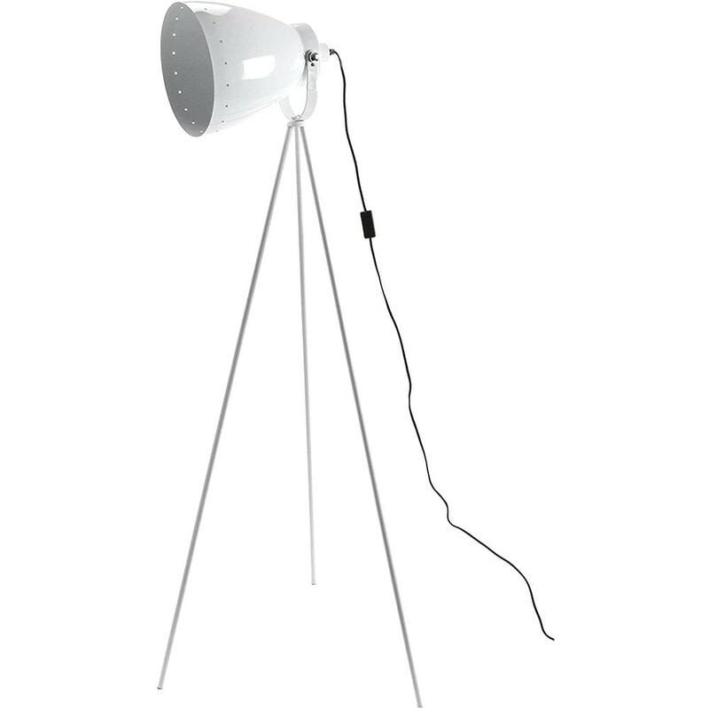 foto del prodotto lampada da terra snodabile regolabile luce da lettura con treppiedi in metallo bianco per ufficio salotto camera da letto