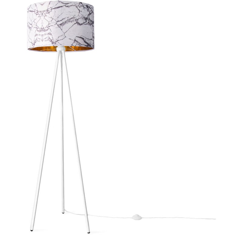 foto del prodotto lampada da terra soggiorno camera da letto e27 design marmo pietra grigio bianco oro 455cm , lampada da terra bianca paco home