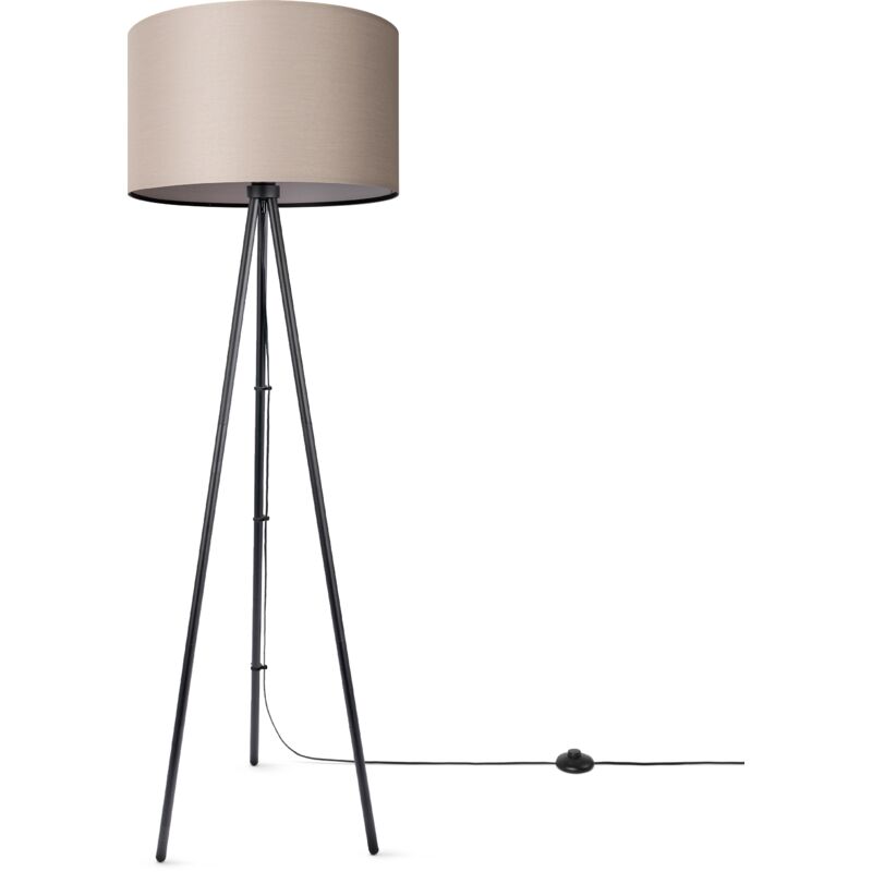 foto del prodotto lampada da terra soggiorno camera da letto treppiede paralume in tessuto lampada da terra e27 uni lampada da terra nero tipo 2, beige 45,5 cm 