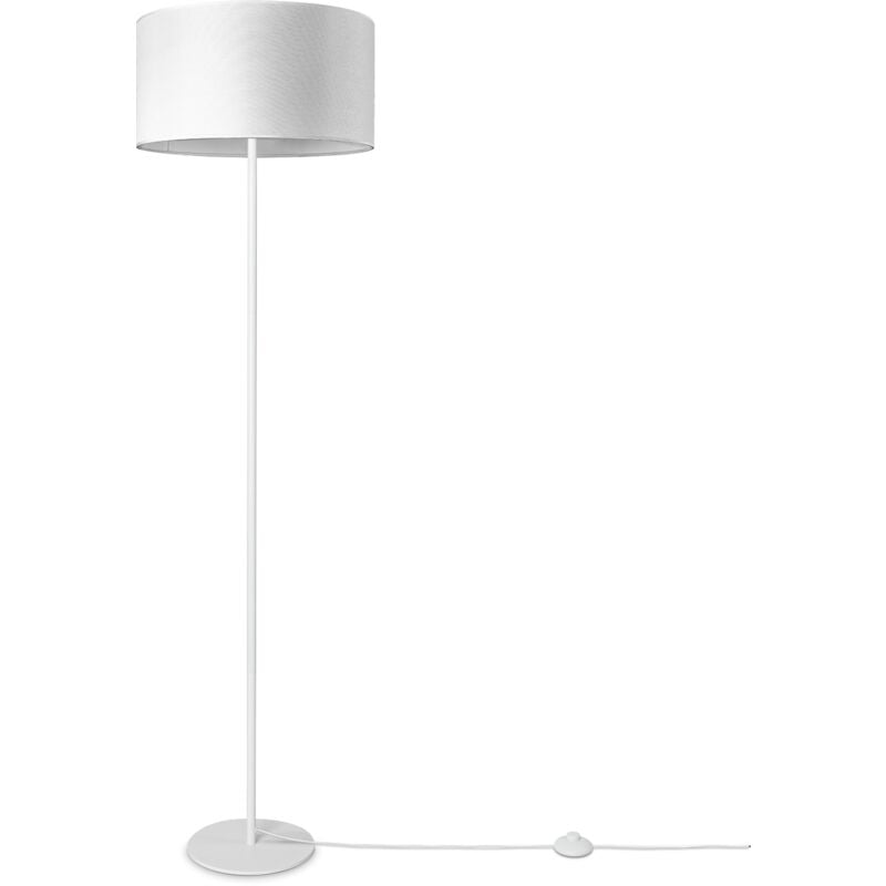 foto del prodotto lampada da terra soggiorno paralume stoffa da tavolo tessuto e27 da notte bianco 38 cm , lampada da terra bianca tipo 2 paco home