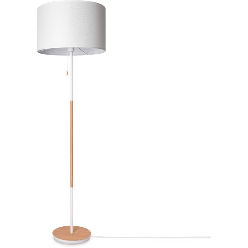 foto del prodotto lampada da terra soggiorno paralume stoffa da tavolo tessuto e27 da notte bianco 45.5 cm , lampada da terra bianca tipo 3 paco home