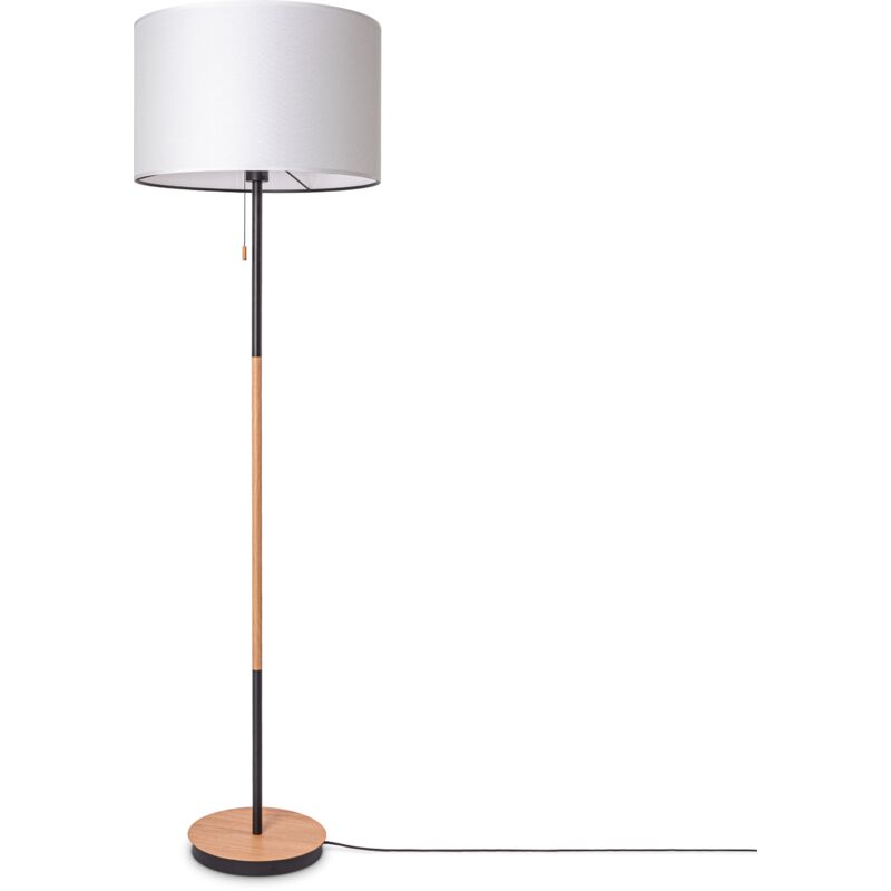 foto del prodotto lampada da terra soggiorno paralume stoffa da tavolo tessuto e27 da notte bianco 45.5 cm , lampada da terra nero tipo 3 paco home