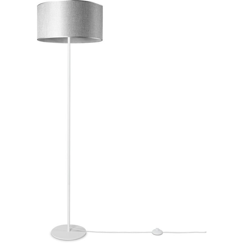 foto del prodotto lampada da terra soggiorno paralume stoffa da tavolo tessuto e27 da notte grigio 38 cm , lampada da terra bianca tipo 2 paco home