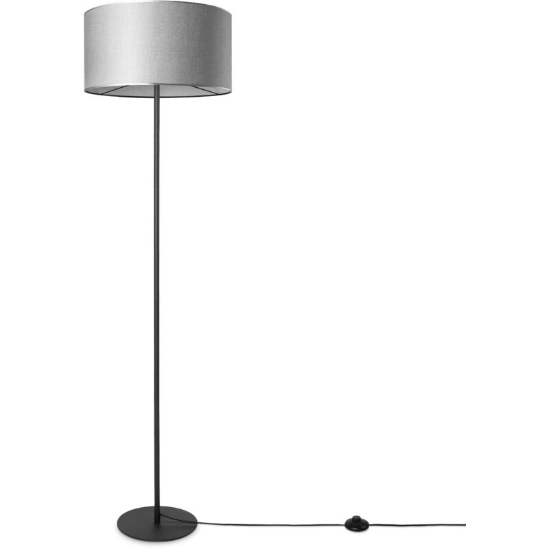 foto del prodotto lampada da terra soggiorno paralume stoffa da tavolo tessuto e27 da notte grigio 38 cm , lampada da terra nero tipo 2 paco home