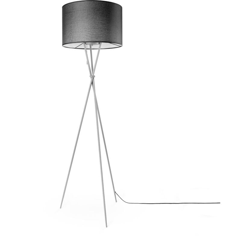 foto del prodotto lampada da terra soggiorno paralume stoffa da tavolo tessuto e27 da notte nero 45.5 cm , lampada da terra grigio tipo 1 paco home