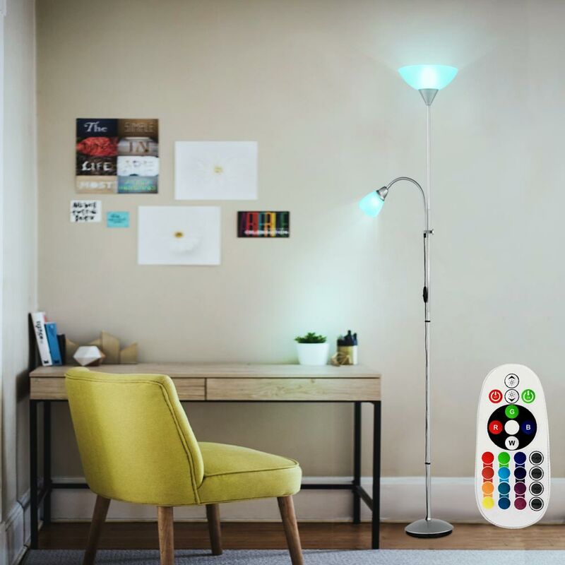 foto del prodotto lampada da terra soggiorno soffitto proiettore commutabile lampada dimmer flexo in un set di lampadine led rgb