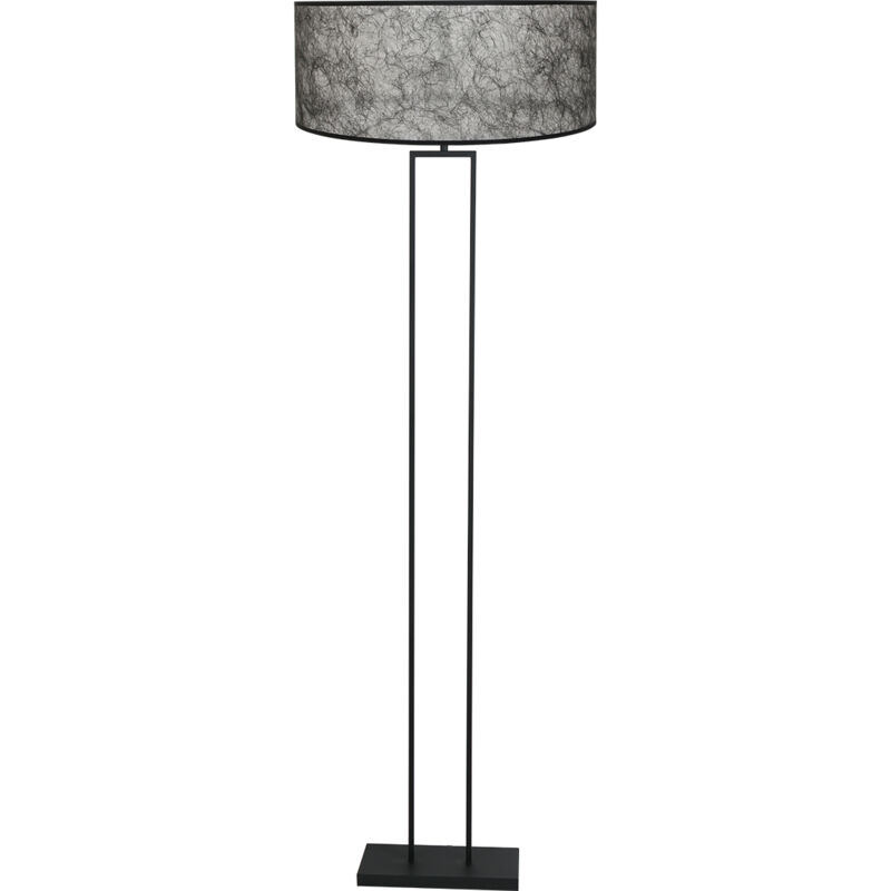 foto del prodotto lampada da terra stang nero metallo tessuto steinhauer