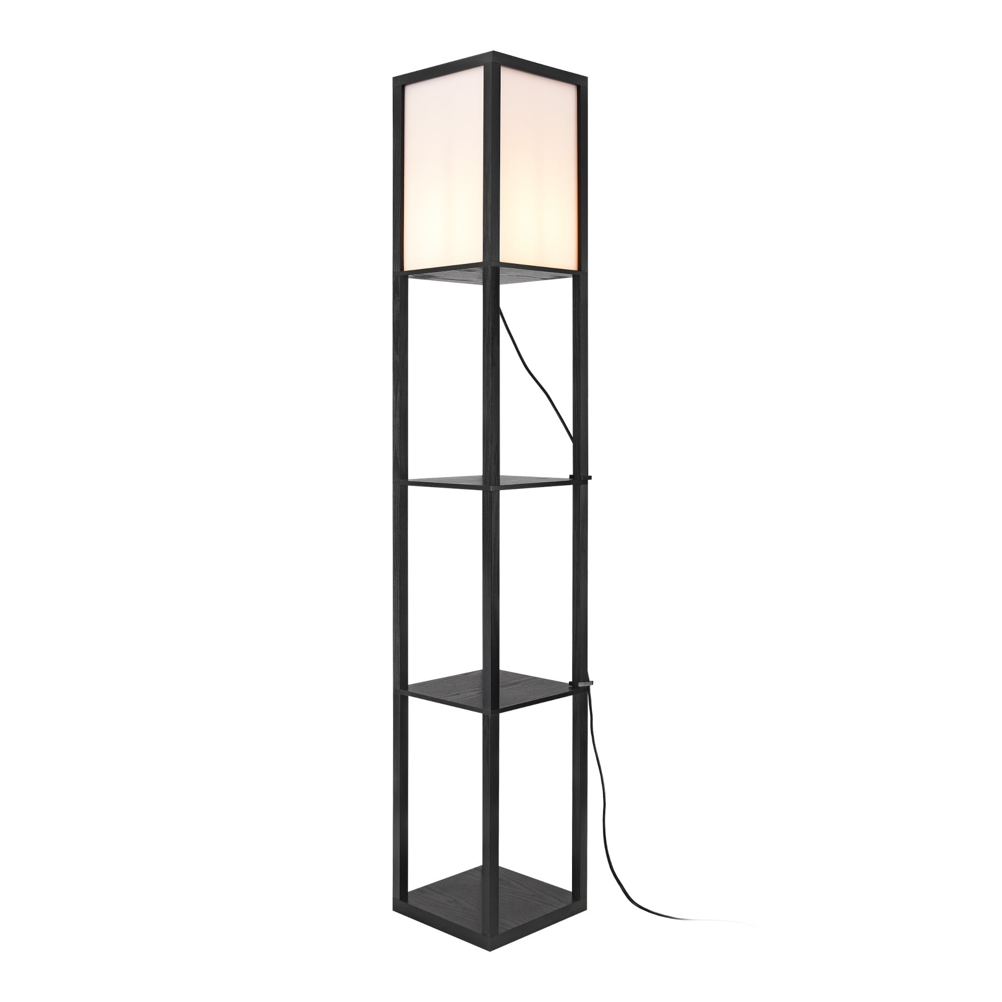 foto del prodotto lampada da terra stapleford lampada con mensola e27 altezza 160 cm bianco nero 03 0007319