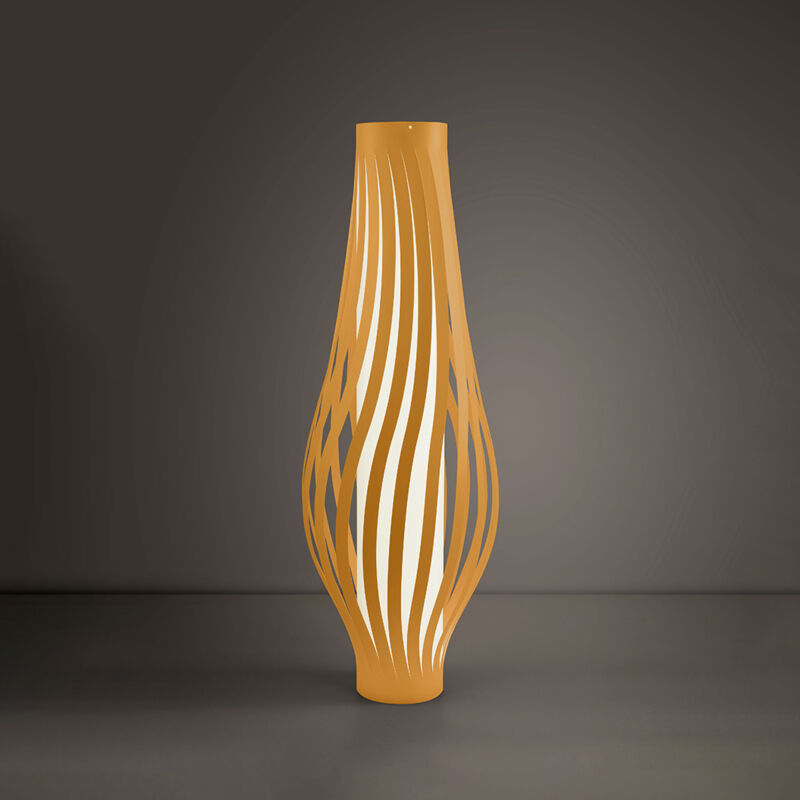 foto del prodotto lampada da terra totem dama helios 1 luce in polilux ocra made in italy
