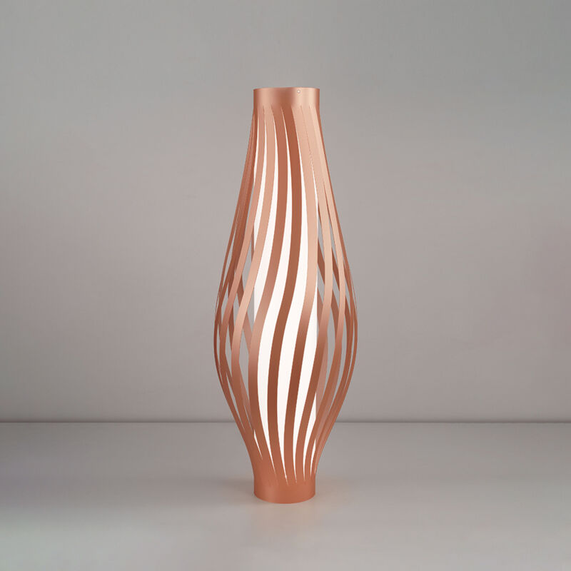 foto del prodotto lampada da terra totem dama helios 1 luce in polilux rame made in italy
