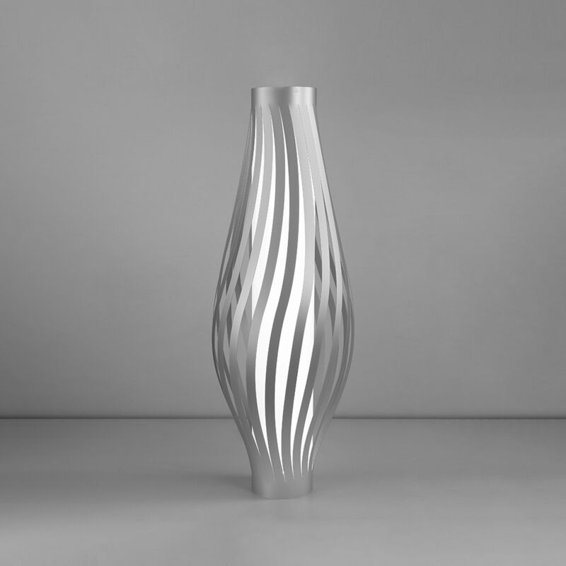 foto del prodotto lampada da terra totem dama helios 1 luce in polilux silver made in italy