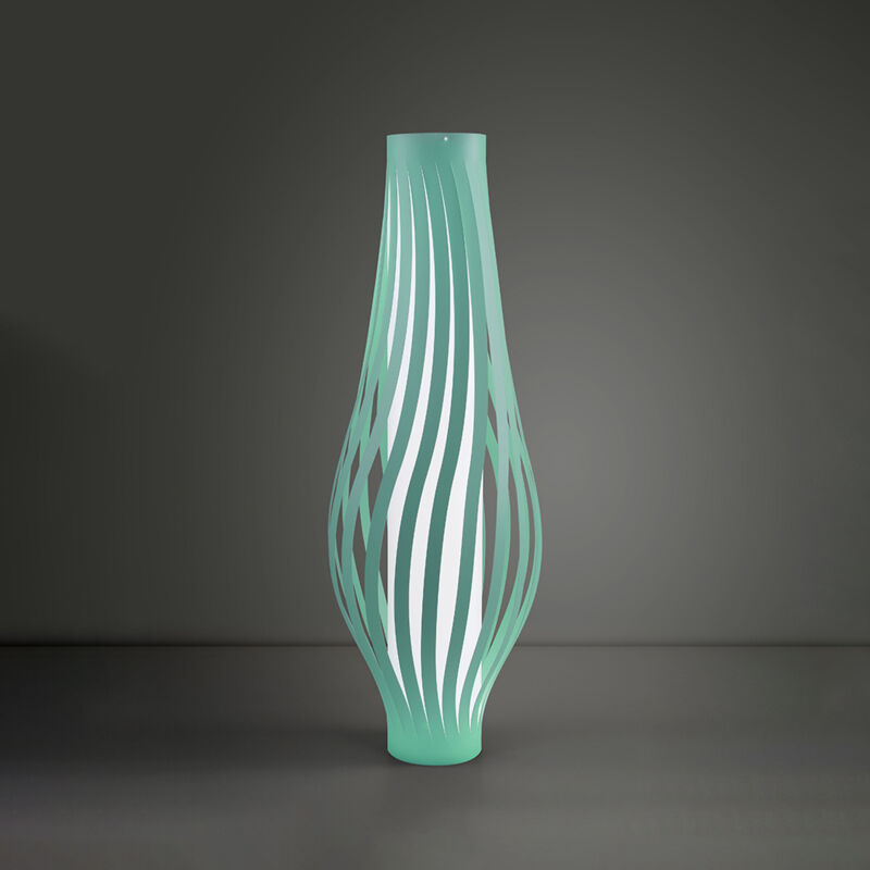 foto del prodotto lampada da terra totem dama helios 1 luce in polilux verde made in italy