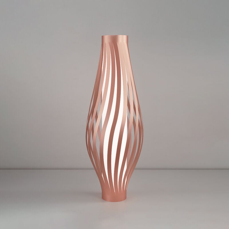 foto del prodotto lampada da terra totem dama helios 1 luce polilux rosa metallico made in italy