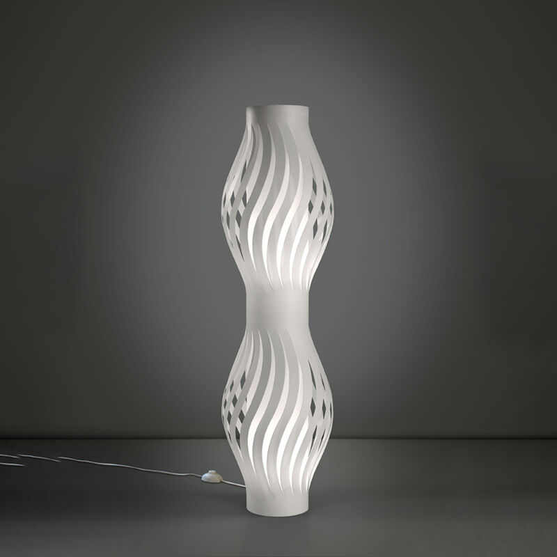 foto del prodotto lampada da terra totem helios 1 luce in polilux bianco made in italy