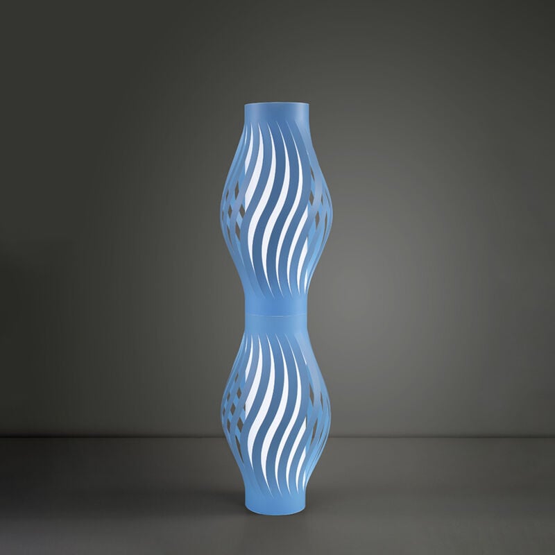 foto del prodotto lampada da terra totem helios 1 luce in polilux blu made in italy